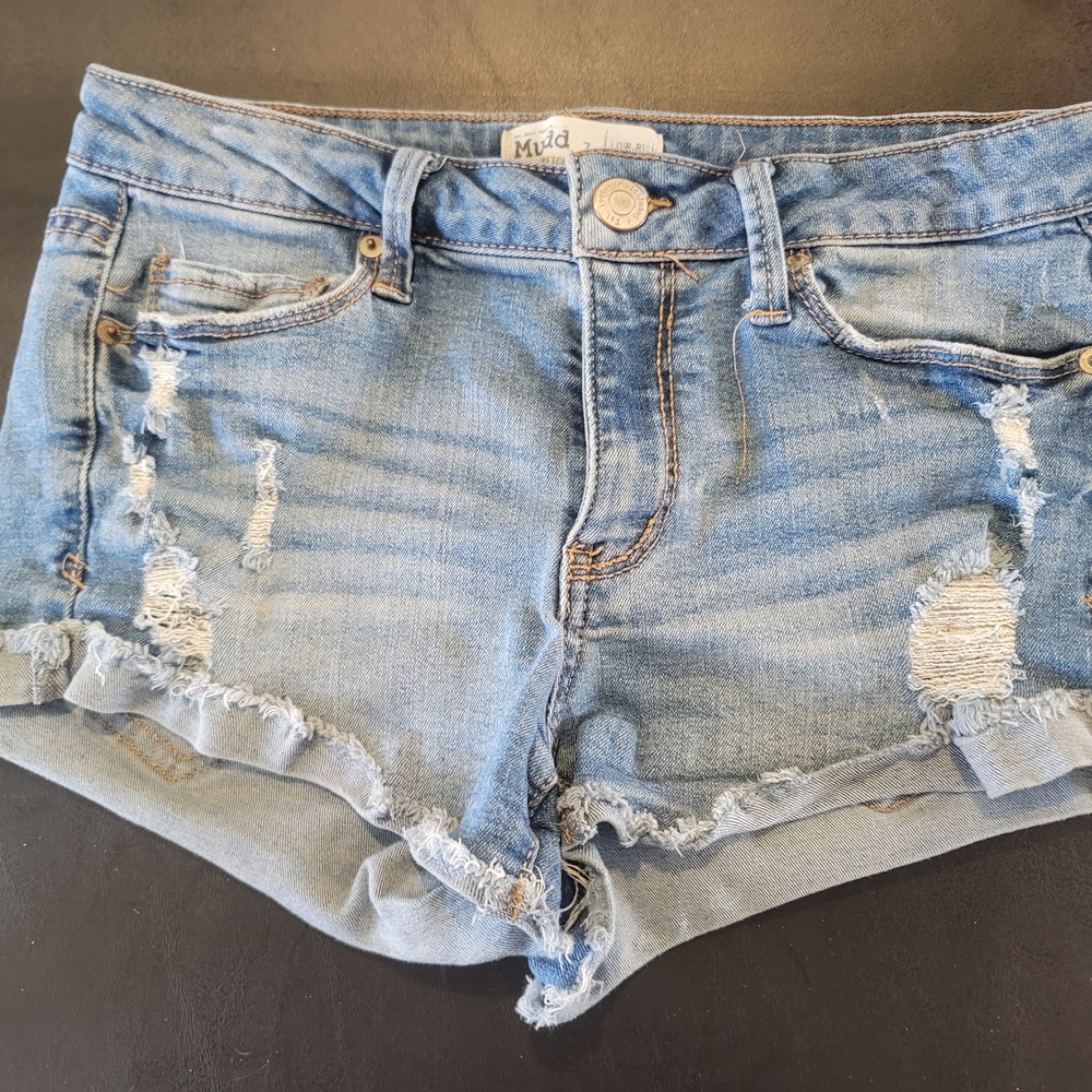 Mudd Blue Jean Shorts Distressed Casual